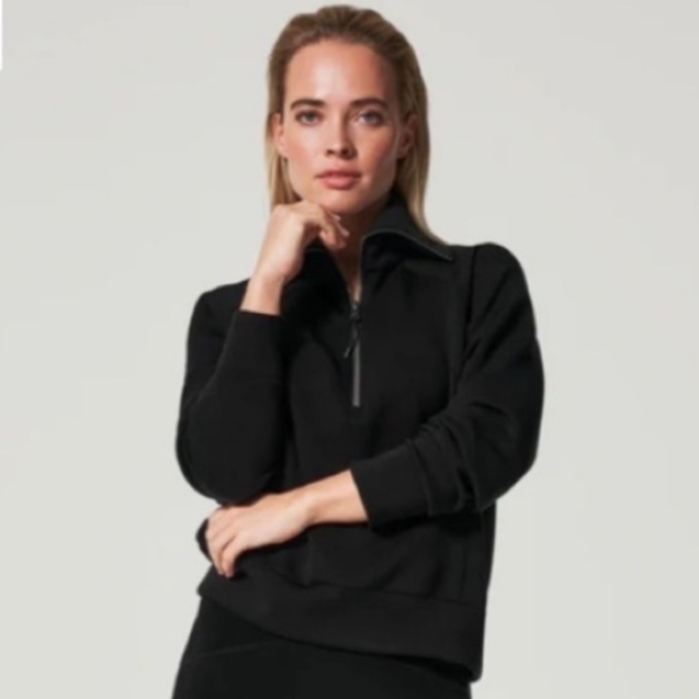 SPANX Black Half-Zip Pullover Sweater - image 1